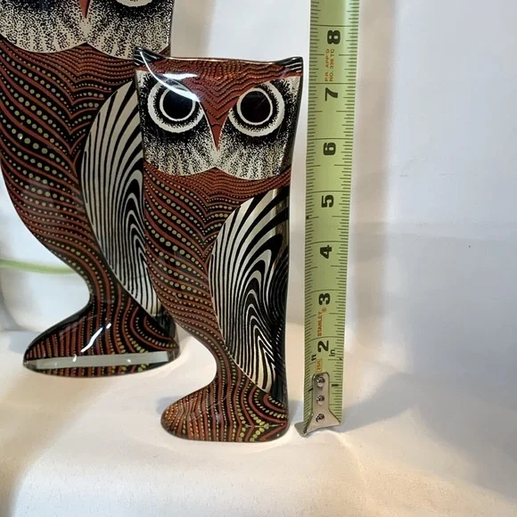 Set of 3 vintage HTF MCM Abraham PALATNIK LUCITE /acrylic molded owl sculptures - Picture 7 of 13